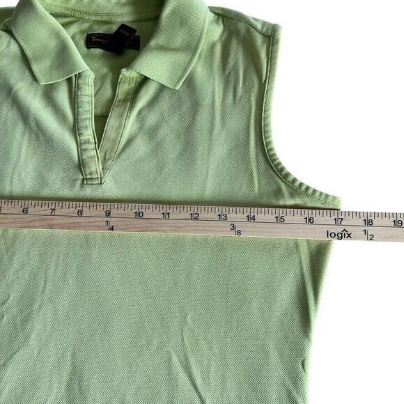 TOMMY BAHAMA GOLF Womens Green Mint Sleeveless Zip Shirt Polo Size Small Stretch - Picture 10 of 10